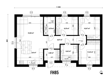 Parter - Dom prefabrykowany FastHome 85