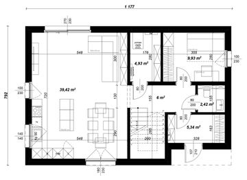 Parter - Dom prefabrykowany FastHome 130A