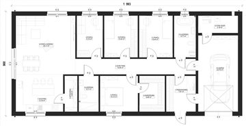 Parter - Dom prefabrykowany Parterowy 150A