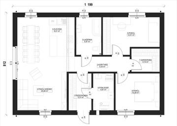 Parter - Dom prefabrykowany Parterowy 80B