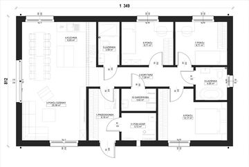 Parter - Dom prefabrykowany Parterowy 90B