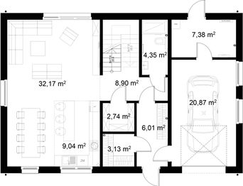 Parter - Dom prefabrykowany Stodoła 170A