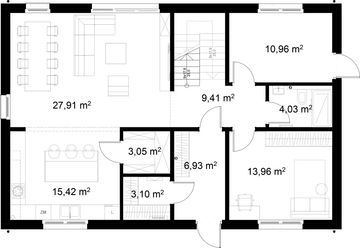 Parter - Dom prefabrykowany Stodoła 170B