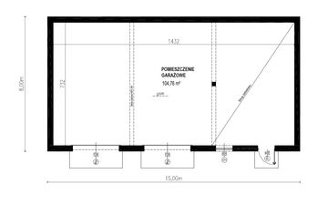 Projekt garażu Planujdom GŻ64 - rzut parteru, dom liczy 0 pokoje, 0 łazienki i wc