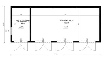 Projekt budynku gospodarczego Planujdom G01 - rzut parteru, dom liczy 0 pokoje, 0 łazienki i wc