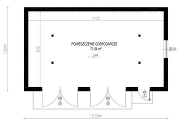 Projekt budynku gospodarczego Planujdom G49 - rzut parteru, dom liczy 0 pokoje, 0 łazienki i wc