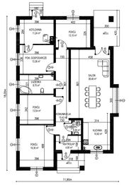Projekt domu Planujdom 022 - rzut parteru, dom liczy 3 pokoje, 2 łazienki i wc