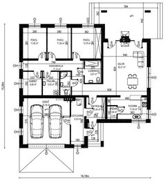 Projekt domu Planujdom 039 - rzut parteru, dom liczy 4 pokoje, 2 łazienki i wc