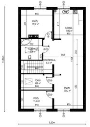 Projekt domu Planujdom 042 - rzut poddasza, dom liczy 5 pokoje, 3 łazienki i wc