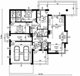 Projekt domu Planujdom 064 - rzut parteru, dom liczy 3 pokoje, 2 łazienki i wc