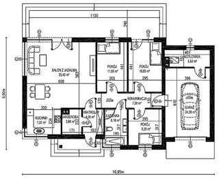 Projekt domu Planujdom 065 - rzut parteru, dom liczy 3 pokoje, 1 łazienki i wc