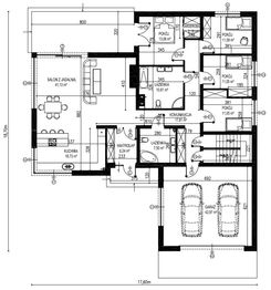 Projekt domu Planujdom 086 - rzut parteru, dom liczy 4 pokoje, 2 łazienki i wc