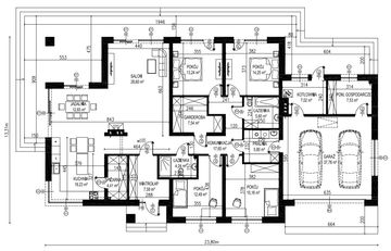 Projekt domu Planujdom 130 - rzut parteru, dom liczy 4 pokoje, 1 łazienki i wc