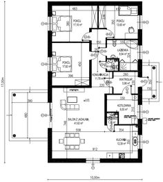 Projekt domu Planujdom 136 - rzut parteru, dom liczy 3 pokoje, 2 łazienki i wc