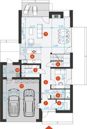 Projekt domu Idealny 4 - rzut parteru, dom liczy 5 pokoje, 3 łazienki i wc