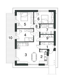 Projekt domu EG-95 wariant III - rzut parteru, dom liczy 3 pokoje, 1 łazienki i wc