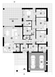 Projekt domu NewHouse 767 w1 - rzut parteru, dom liczy 3 pokoje, 3 łazienki i wc