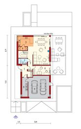Projekt domu Nikolas III G2 (wersja B) energo plus - rzut parteru, dom liczy 5 pokoje, 3 łazienki i wc