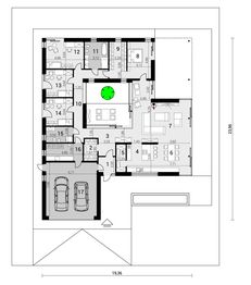 Projekt domu D21-18C G2 - rzut parteru, dom liczy 4 pokoje, 2 łazienki i wc