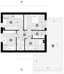 Projekt domu NewHouse 786 - rzut poddasza, dom liczy 3 pokoje, 2 łazienki i wc
