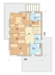 Projekt domu Perfetto modern - rzut 1 piętra, dom liczy 5 pokoje, 3 łazienki i wc