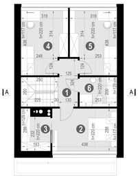 Projekt domu NewHouse 751 w1 - rzut poddasza, dom liczy 3 pokoje, 2 łazienki i wc