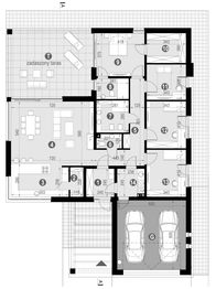 Projekt domu NewHouse 761 w3 plus - rzut parteru, dom liczy 4 pokoje, 3 łazienki i wc
