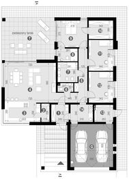 Projekt domu NewHouse 761 w2 plus - rzut parteru, dom liczy 3 pokoje, 3 łazienki i wc