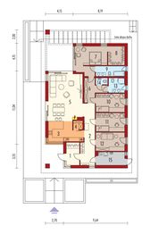 Projekt domu Alison III - rzut parteru, dom liczy 4 pokoje, 3 łazienki i wc