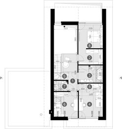 Projekt domu HomeKoncept 166 G2 wariant 03 - rzut poddasza, dom liczy 4 pokoje, 2 łazienki i wc