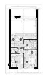 Projekt domu HomeKoncept 166 - rzut poddasza, dom liczy 3 pokoje, 2 łazienki i wc