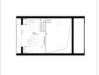 Projekt domu Halo - 2 - rzut poddasza, dom liczy 2 pokoje, 1 łazienki i wc