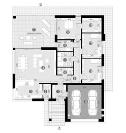 Projekt domu NewHouse 761 w5 S - rzut parteru, dom liczy 3 pokoje, 2 łazienki i wc
