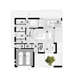 Projekt domu HomeKoncept 158 - rzut parteru, dom liczy 5 pokoje, 3 łazienki i wc