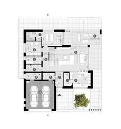 Projekt domu Homekoncept 158 wariant 01 - rzut parteru, dom liczy 4 pokoje, 3 łazienki i wc