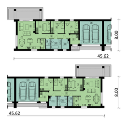 Projekt domu Ka307 - rzut parteru, dom liczy 3 pokoje, 2 łazienki i wc