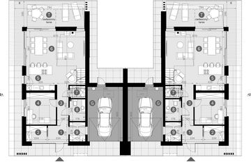 Projekt domu HomeKoncept 166 G1 B - rzut parteru, dom liczy 4 pokoje, 2 łazienki i wc