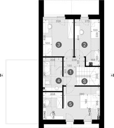 Projekt domu HomeKoncept 139 - rzut poddasza, dom liczy 3 pokoje, 2 łazienki i wc