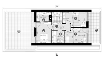 Projekt domu NewHouse 753 G2 w2 - rzut poddasza, dom liczy 3 pokoje, 2 łazienki i wc