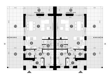 Projekt domu HomeKoncept 139 B - rzut parteru, dom liczy 3 pokoje, 2 łazienki i wc