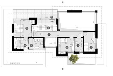 Projekt domu HomeKoncept 147 - rzut 1 piętra, dom liczy 4 pokoje, 3 łazienki i wc