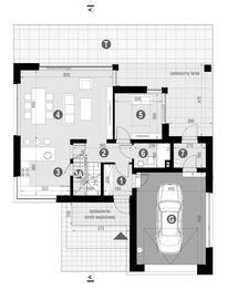 Projekt domu NewHouse 785 - rzut parteru, dom liczy 4 pokoje, 2 łazienki i wc