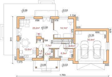 Parter projektu - Dom przy Bursztynowej