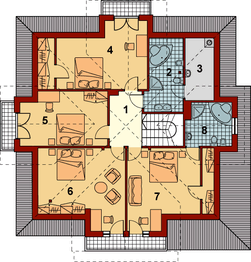 Rzut poddasza projektu - AB-043