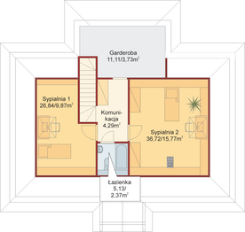 Poddasze projektu - Domek Kaszubski (014 BK)