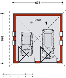 Parter projektu - Ola garaż dwustanowiskowy