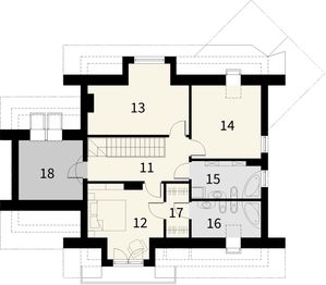 Poddasze projektu - Wenecja z garażem 1 stanowiskowym