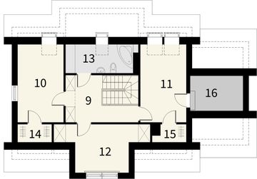 Poddasze projektu - Weda z garażem 1 stanowiskowym