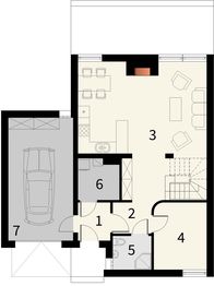 Parter projektu - Ultra z garażem 1 stanowiskowym