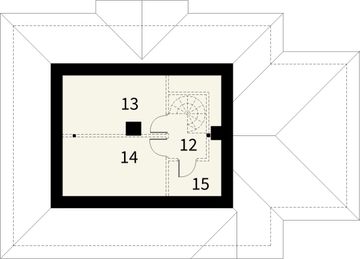Poddasze projektu - Turkus z garażem 1 stanowiskowym